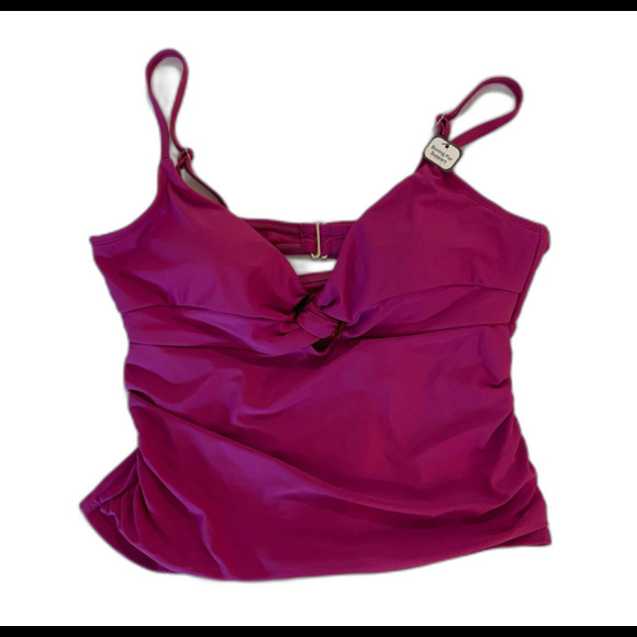 Time and Tru Womens Swimsuit Bikini Top Sz XL Fuchsia NWT Bottom Listed Separate - Picture 1 of 12